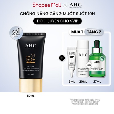 [SVIP] Kem chống nắng AHC phổ rộng 400nm căng mướt da chuẩn Hàn Masters Aqua Rich Sun Cream