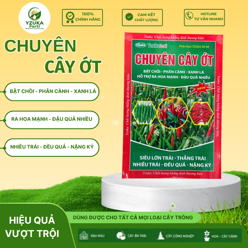 Phân Bón Lá Chuyên Cây Ớt YZUKA Ferti Chelate - Bật Chồi, Phân Cành, Xanh Lá, Ra Hoa Nhiều, Đậu Quả 