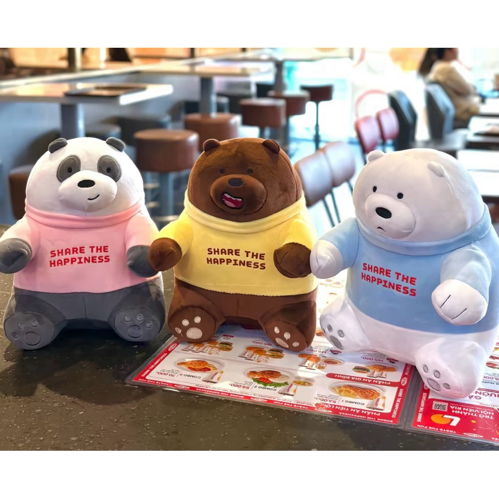 Gấu Bông We Bare Bears Lotteria 2026 Gấu Grizz Ice Bear Chính Hãng
