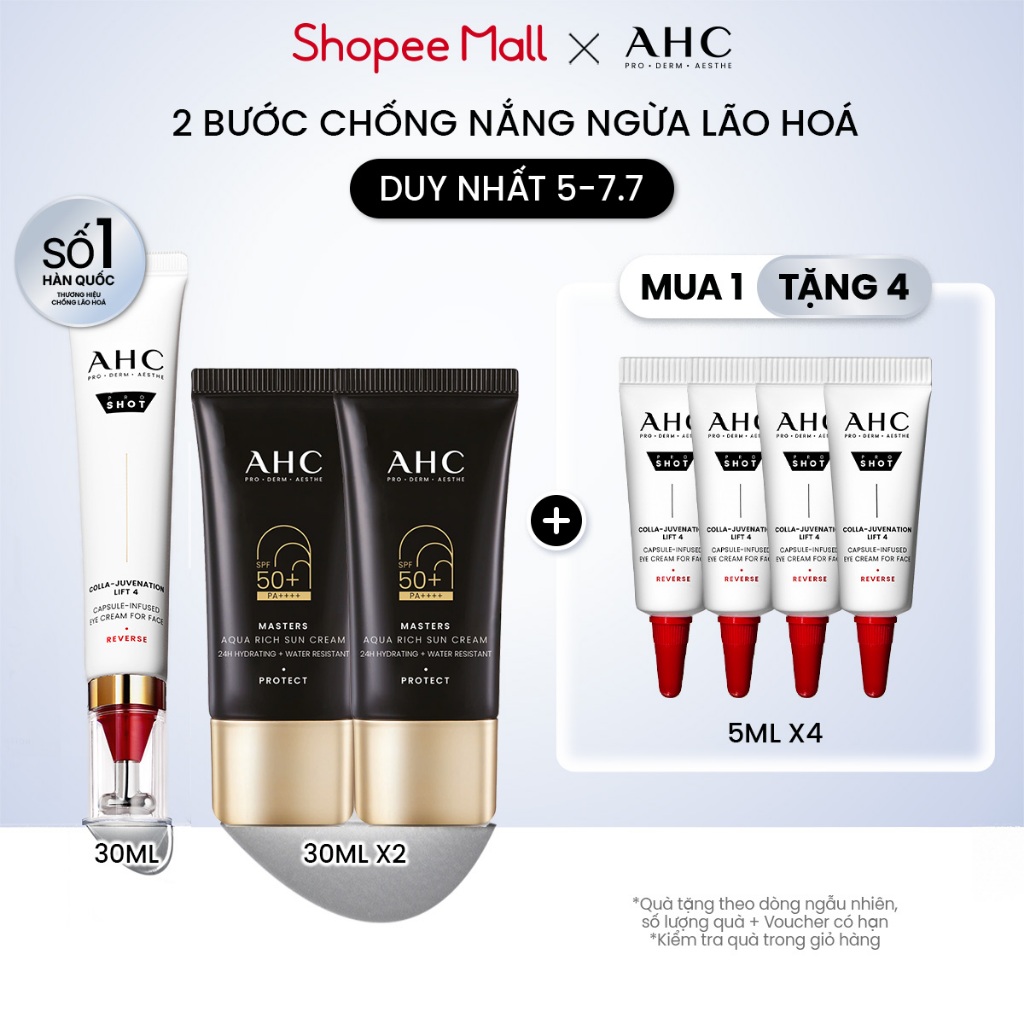 Bộ đôi Kem chống nắng Phổ rộng (30mlx2) và kem mắt cho mặt chống lão hóa 30ml