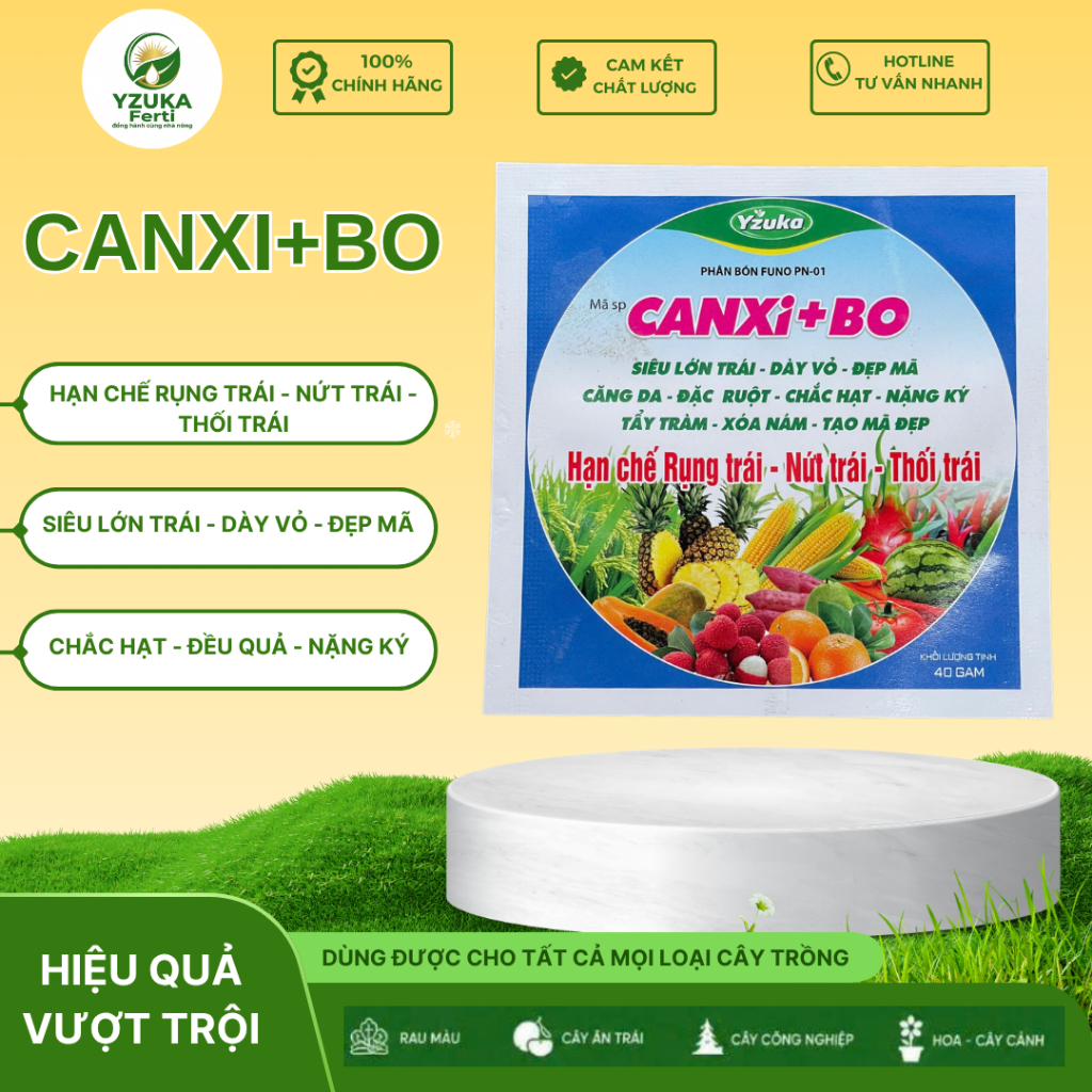 Phân Bón Lá Canxi Bo Chelate YZUKA Ferti - Siêu Lớn Trái, Cứng Trái, Hạn Chế Rụng Trái, Nuôi Trái Đẹ