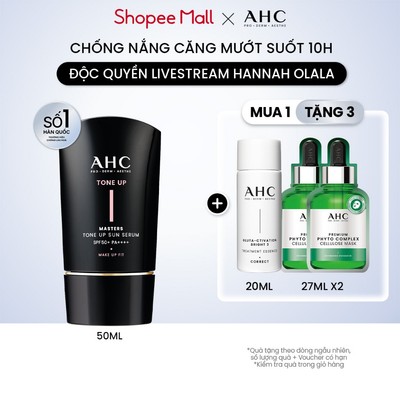 [AHCxĐộc quyền HANNAH] Serum Chống Nắng Hiệu Chỉnh Sắc Da, Nâng Tone Chuẩn Hàn (50 ml) AHC MASTERS TONE UP SUN SERUM