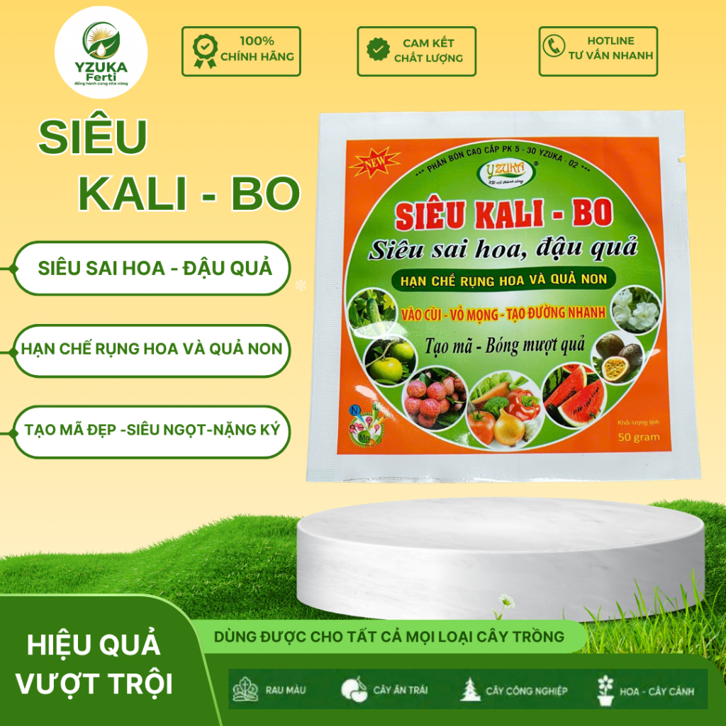 Phân Bón Lá Siêu Kali Bo Chelate YZUKA Ferti - Kích Ra Hoa Đồng Loạt, Sai Hoa, Đậu Quả, Hạn Chế Rụng