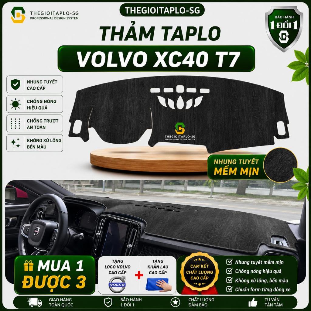 [VOLVO S90, CX90, XC40] Thảm TAPLO Ô TÔ da Cacbon, da Vân Gỗ,và Tuyết Nhung 3 lớp siêu dày - mịn