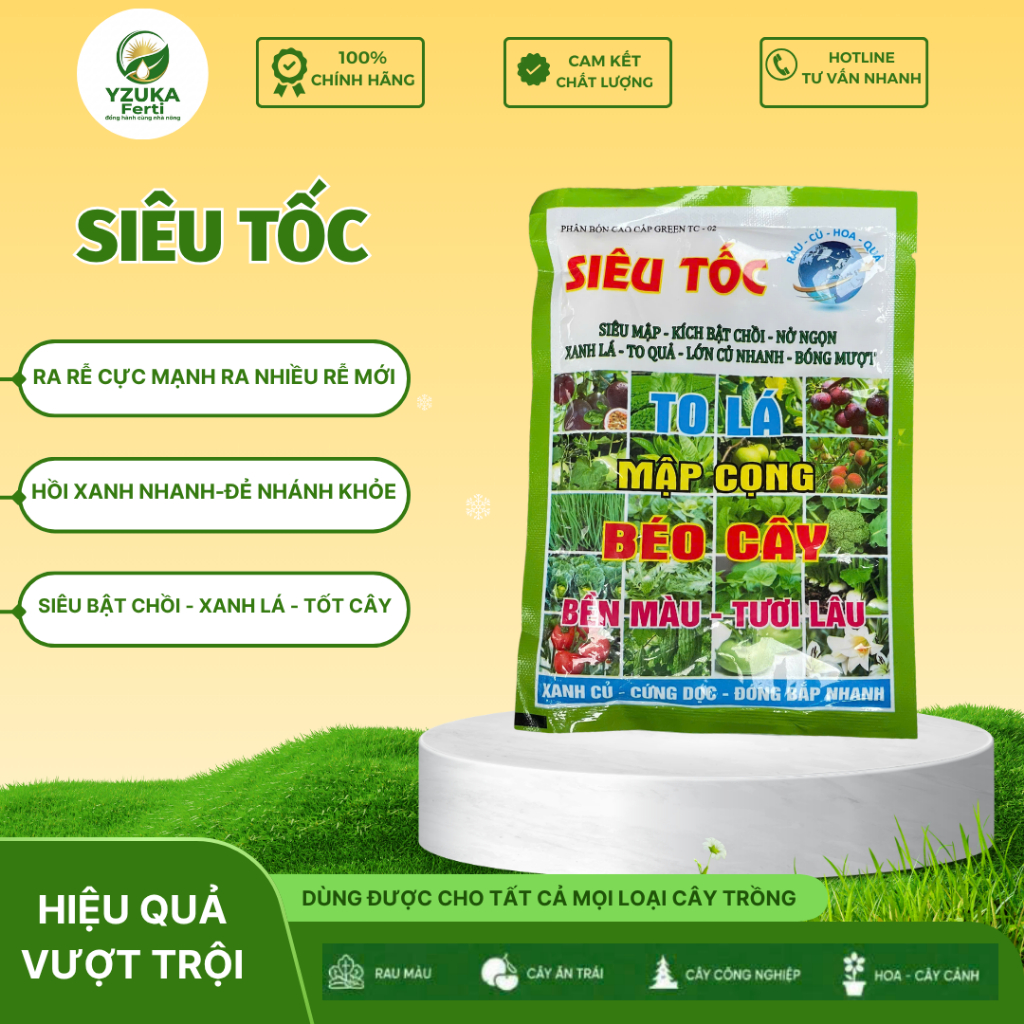 PHÂN BÓN LÁ SIÊU TỐC YZUKA Ferti 50G – HẤP THU NHANH, BẬT CHỒI MẠNH, XANH LÁ, PHỤC HỒI CÂY, THÚC ĐẨY