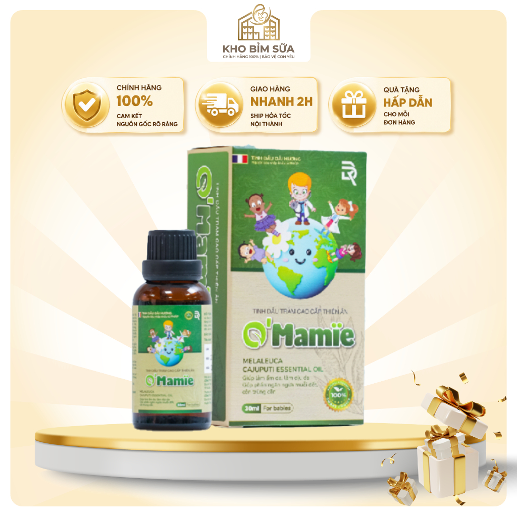 Tinh Dầu Tràm cao cấp O'mamie 30ml Mùi Thơm Nhẹ, Không Nóng Rát