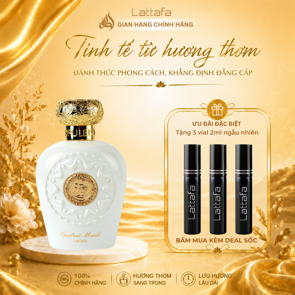 Nước Hoa Nữ Lattafa Opulent Musk EDP 100ml - Cuốn hút, Sang trọng, Thanh lịch