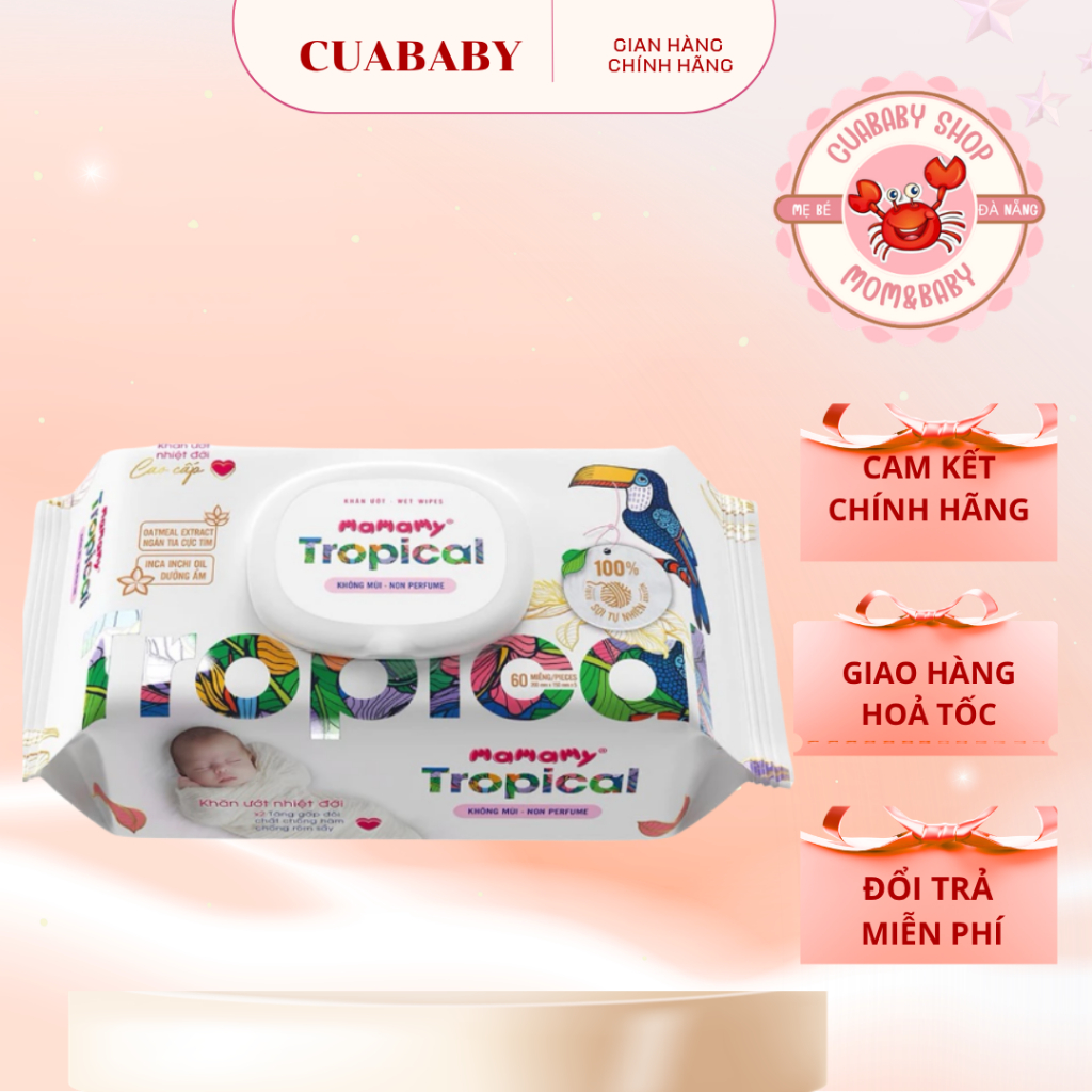Khăn ướt Mamamy Tropical 60 tờ/90 tờ