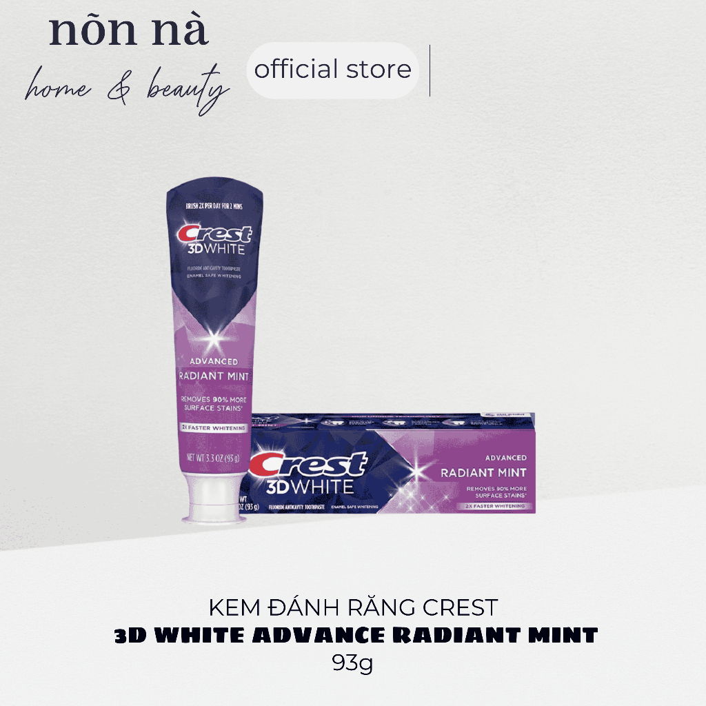 Kem Đánh Răng Crest 3D White Advance Radiant Mint 93G