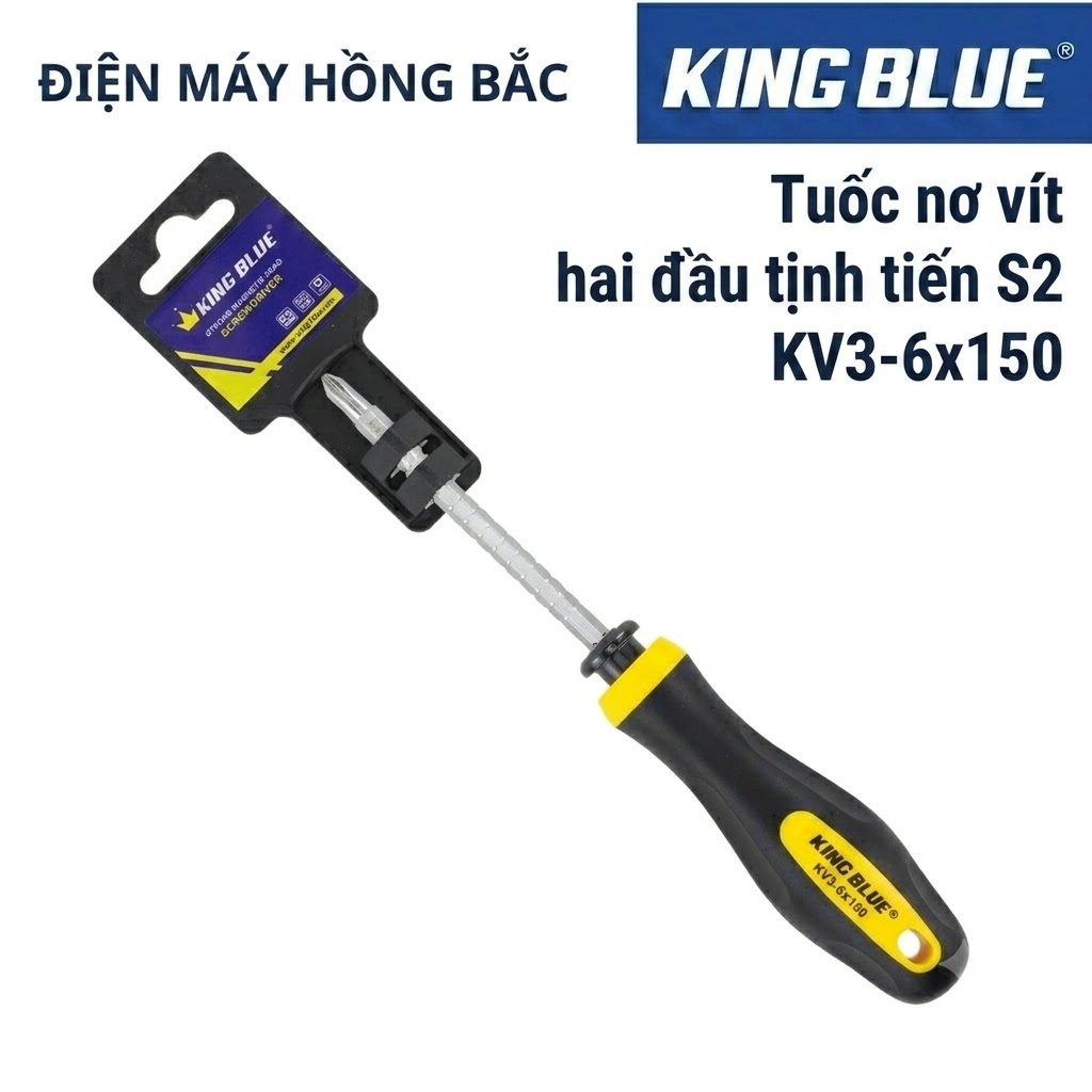 Tuốc nơ vít hai đầu KingBlue S2 KV2-6*200,KV2-6*150  và Tuốc nơ vít hai đầu tịnh tiến KingBlue KV3-6