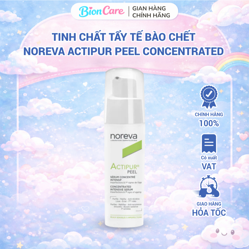 Serum Noreva Actipur Peel Concentrated 30ml – Kiềm Dầu, Giảm Mụn Cho Da Dầu Mụn & Da Nhạy Cảm