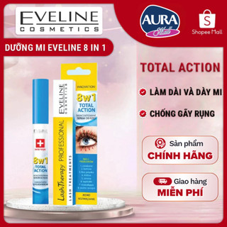 Serum Dưỡng Mi Eveline Total Action 8in1 Kích Thích Mọc Mi Hiệu Quả, Phục Hồi Mi Yếu Gãy Rụng 10ml