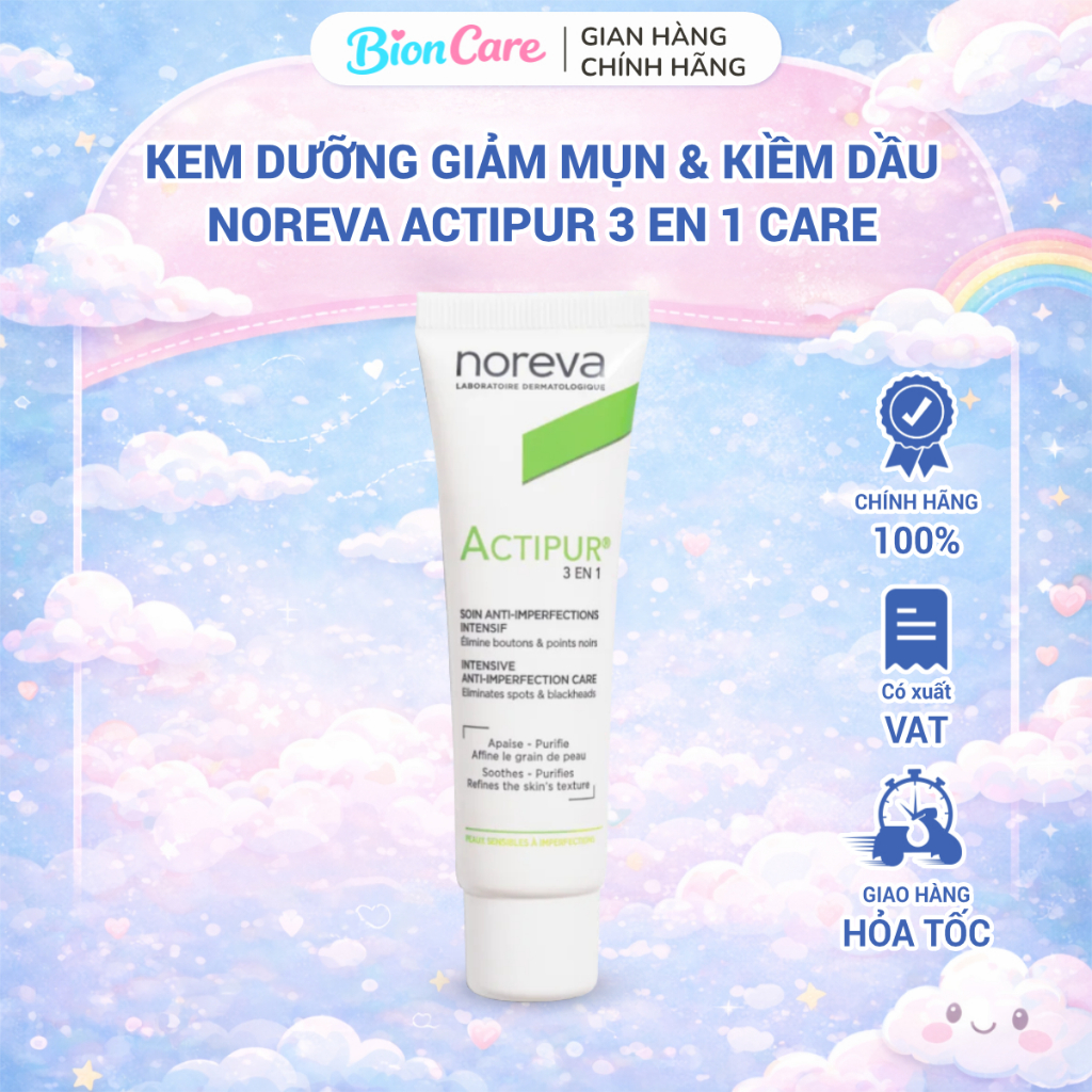 Kem bôi tri mụn Noreva Actipur 3 En 1 Intensive Anti-Imperfection Care 30ml