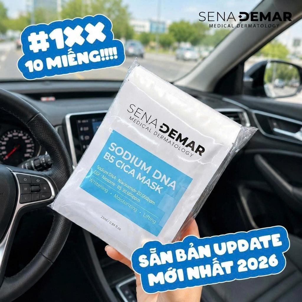 Combo 5-10-30-50 miếng Mặt nạ Sena demar sodium DNA B5 mask, 25ml - hạn 2028 HQ mặt nạ senademar IS3