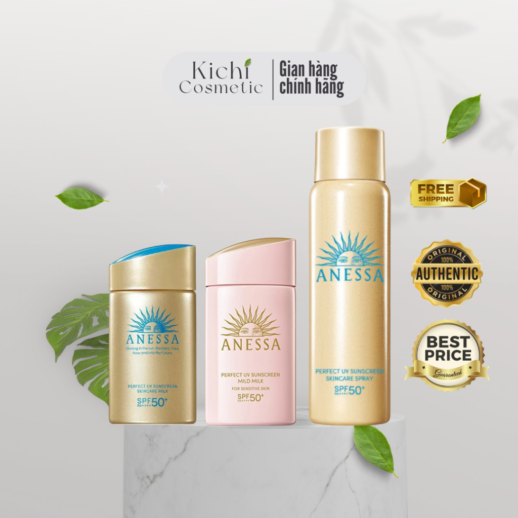 (Hàng công ty) Kem chống nắng Anessa Perfect UV Mild Milk, Milk / Xịt chống nắng Anessa