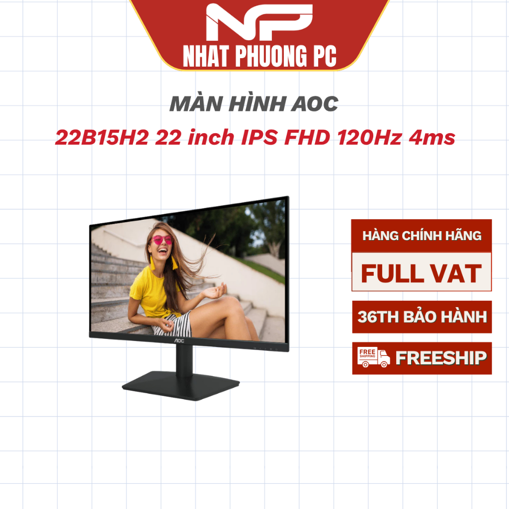 Màn Hình AOC 22B15H2 22 inch IPS FHD 120Hz 4ms