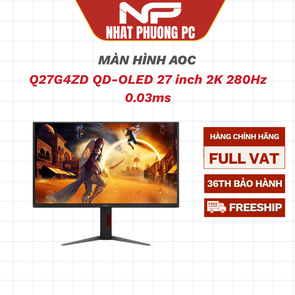 Màn hình Gaming AOC Q27G4ZD QD-OLED 27 inch 2K 280Hz 0.03ms