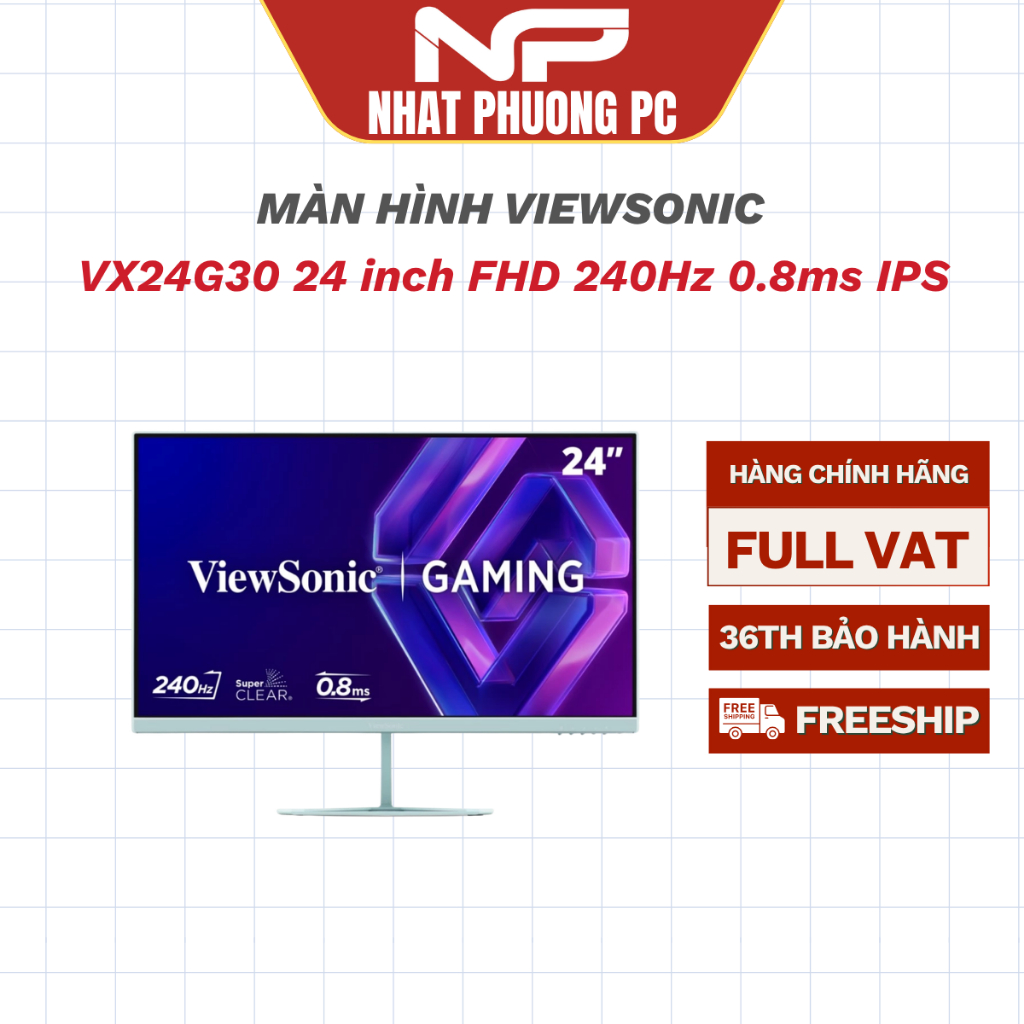 Màn hình Gaming ViewSonic VX24G30 24 inch FHD 240Hz 0.8ms IPS