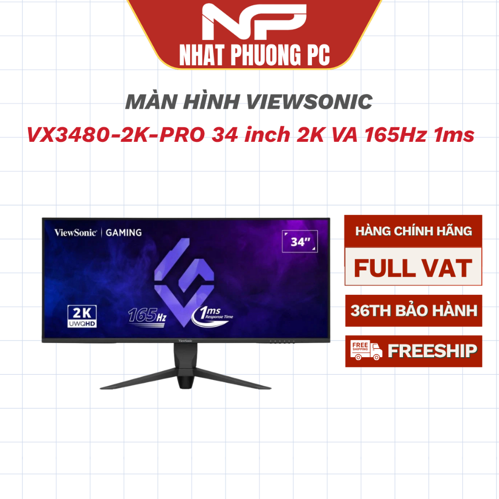 Màn hình Viewsonic VX3480-2K-PRO 34 inch 2K VA 165Hz 1ms