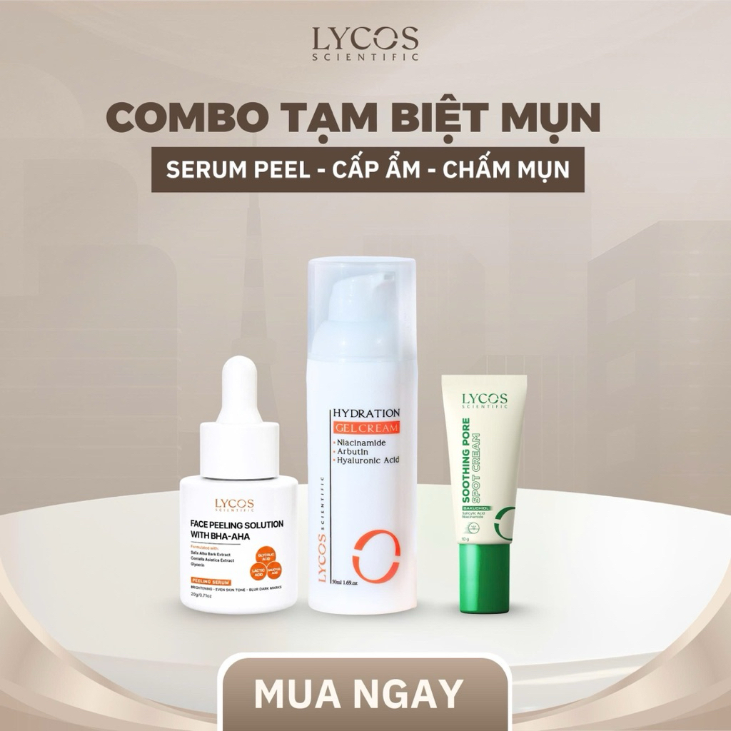 Bộ chăm mụn Lycos (Chấm mụn - Peel da - Dưỡng ẩm)