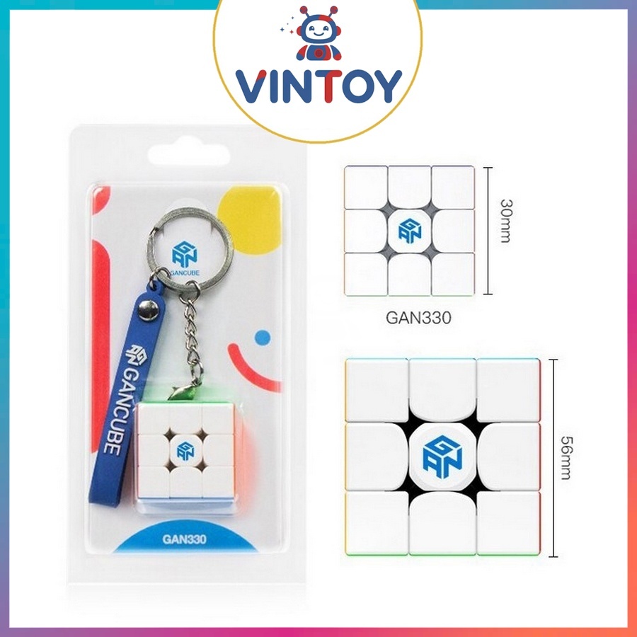 Móc Khóa Rubik Gan330 Gan 330 Stickerless Phụ Kiện Rubic 3 Tầng Đồ Chơi Trí Tuệ Trẻ Em