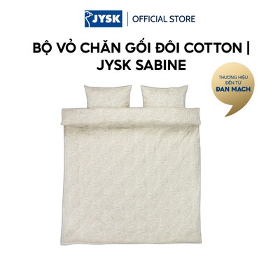 Bộ vỏ chăn gối đôi cotton | JYSK SABINE | màu tự nhiên | R200xD220cm/R50xD70cm