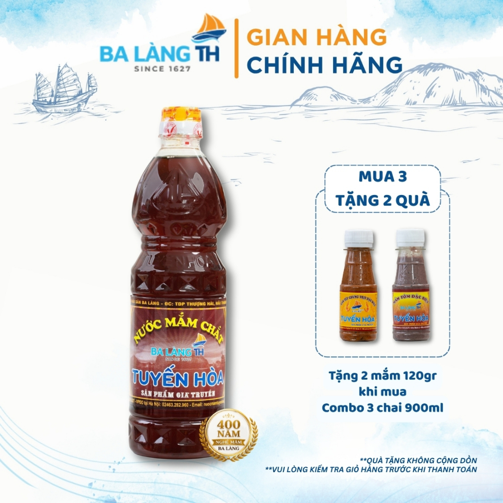 Nước Mắm Chắt Cá Cơm Ba Làng TH 800ml