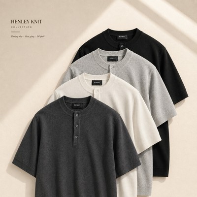 [MỞ BÁN] Áo thun dệt len ROWAY PREMIUM chất liệu len cotton | Henley Knit