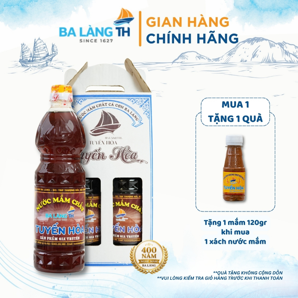 Xách Nước Mắm Chắt Cá Cơm Ba Làng TH 800ml Combo 2 Chai