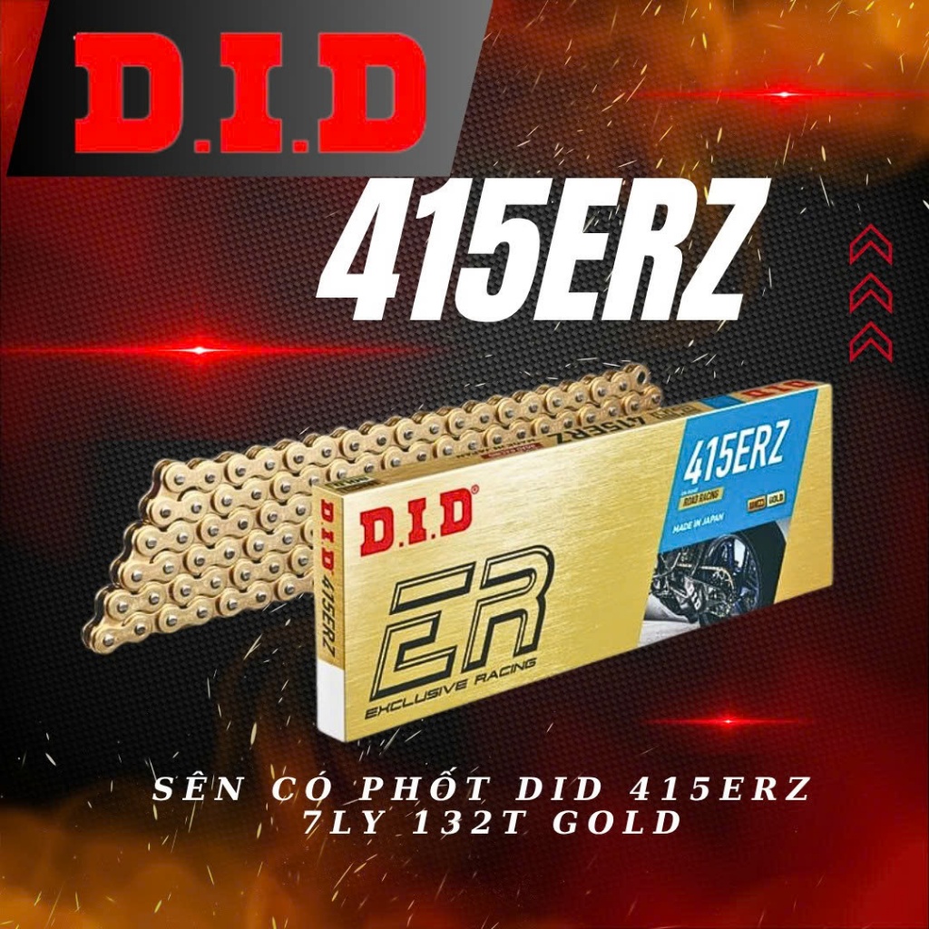 Sên DID 7ly 415ERZ Racing Moto3 132L GOLD chính hãng.