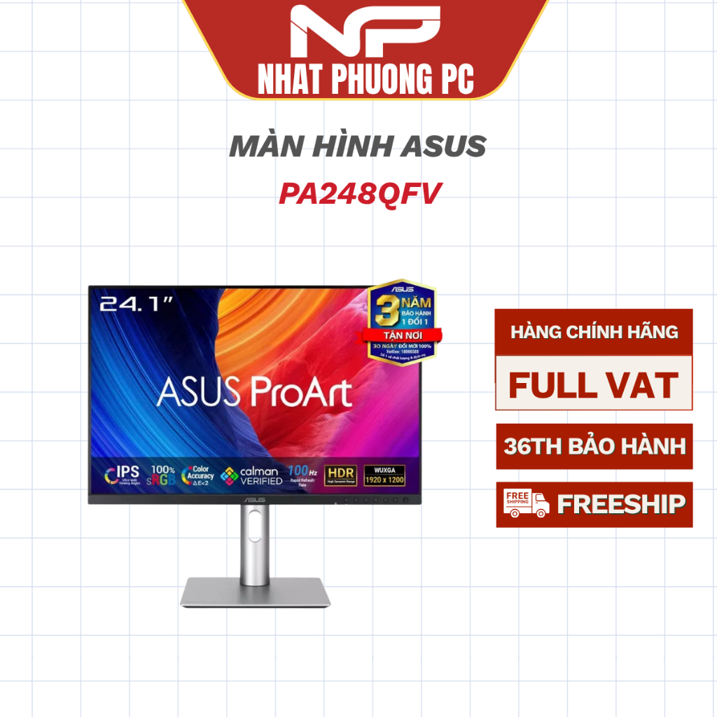 Màn hình ASUS Proart PA248QFV 24 inch FHD IPS 100Hz