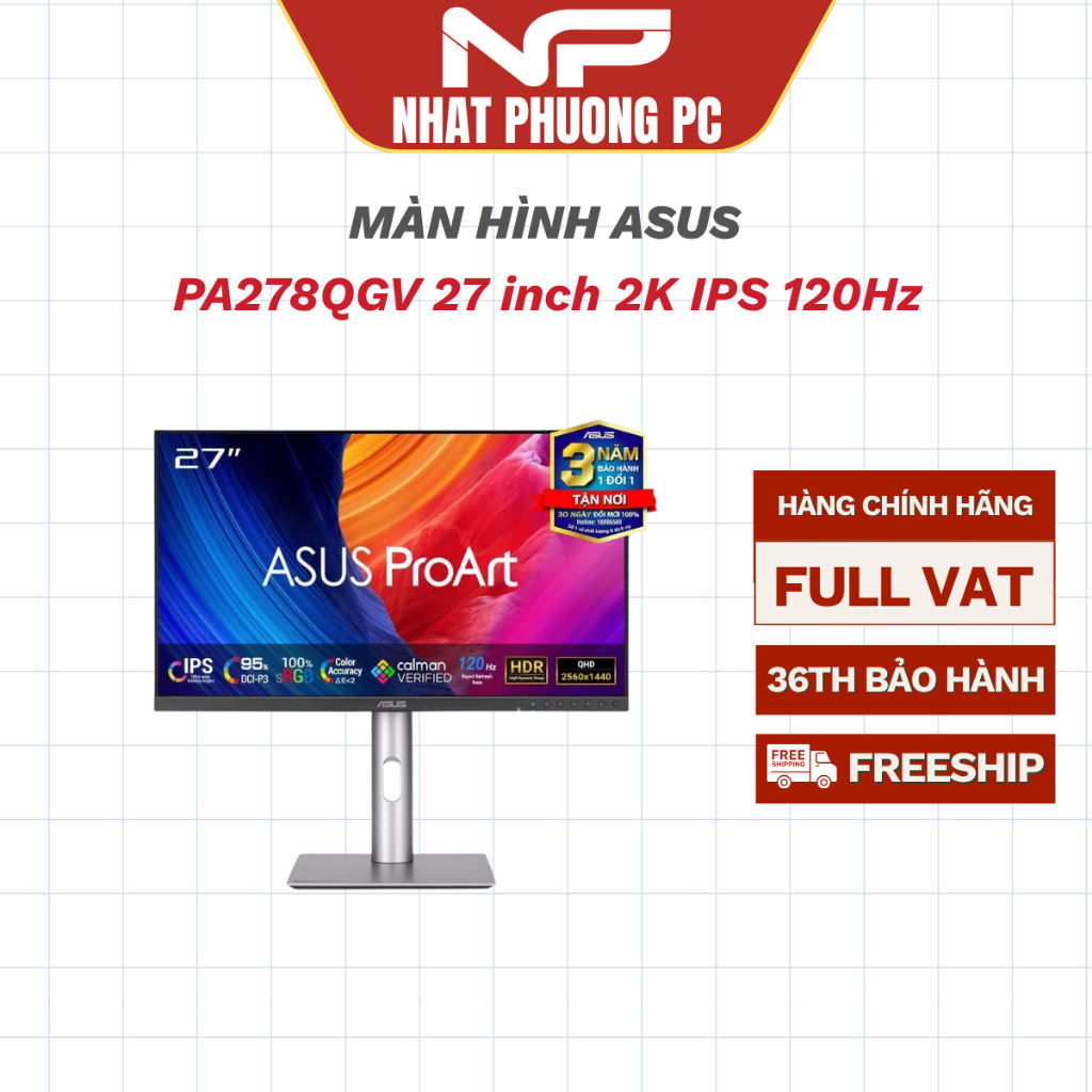 Màn hình Asus ProArt PA278QGV 27 inch 2K IPS 120Hz