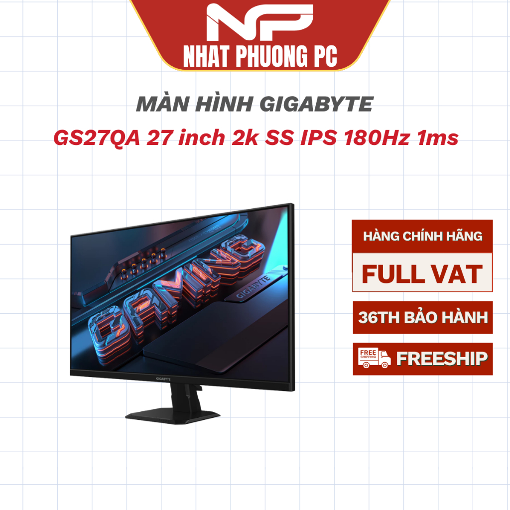Màn Hình Gaming Gigabyte GS27QA 27 inch 2k SS IPS 180Hz 1ms