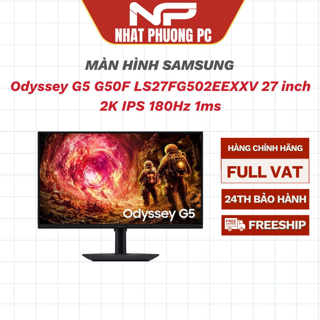 Màn Hình Samsung Odyssey G5 G50F LS27FG502EEXXV 27 inch 2K IPS 180Hz 1ms