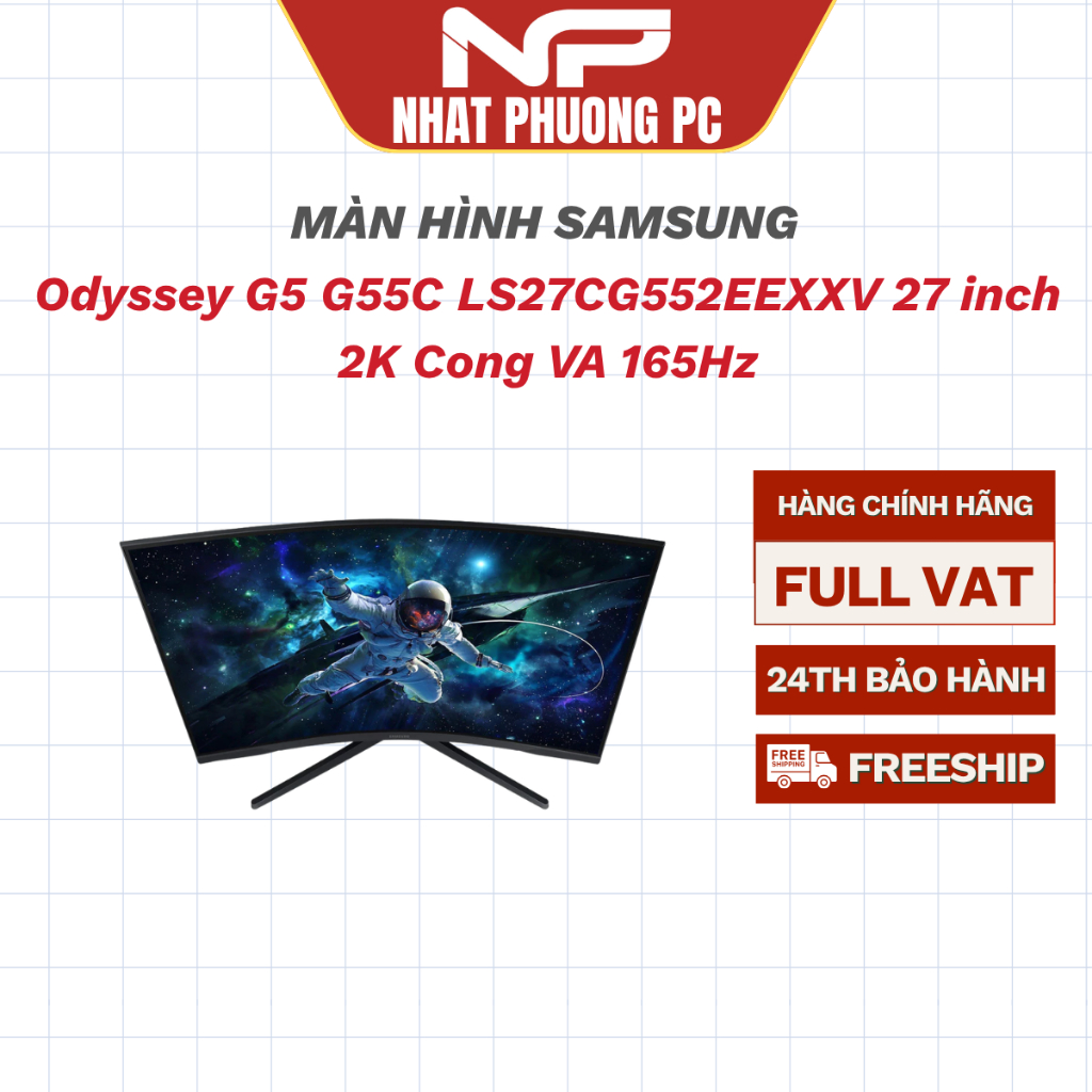 Màn Hình Samsung Odyssey G5 G55C LS27CG552EEXXV 27 inch 2K Cong VA 165Hz