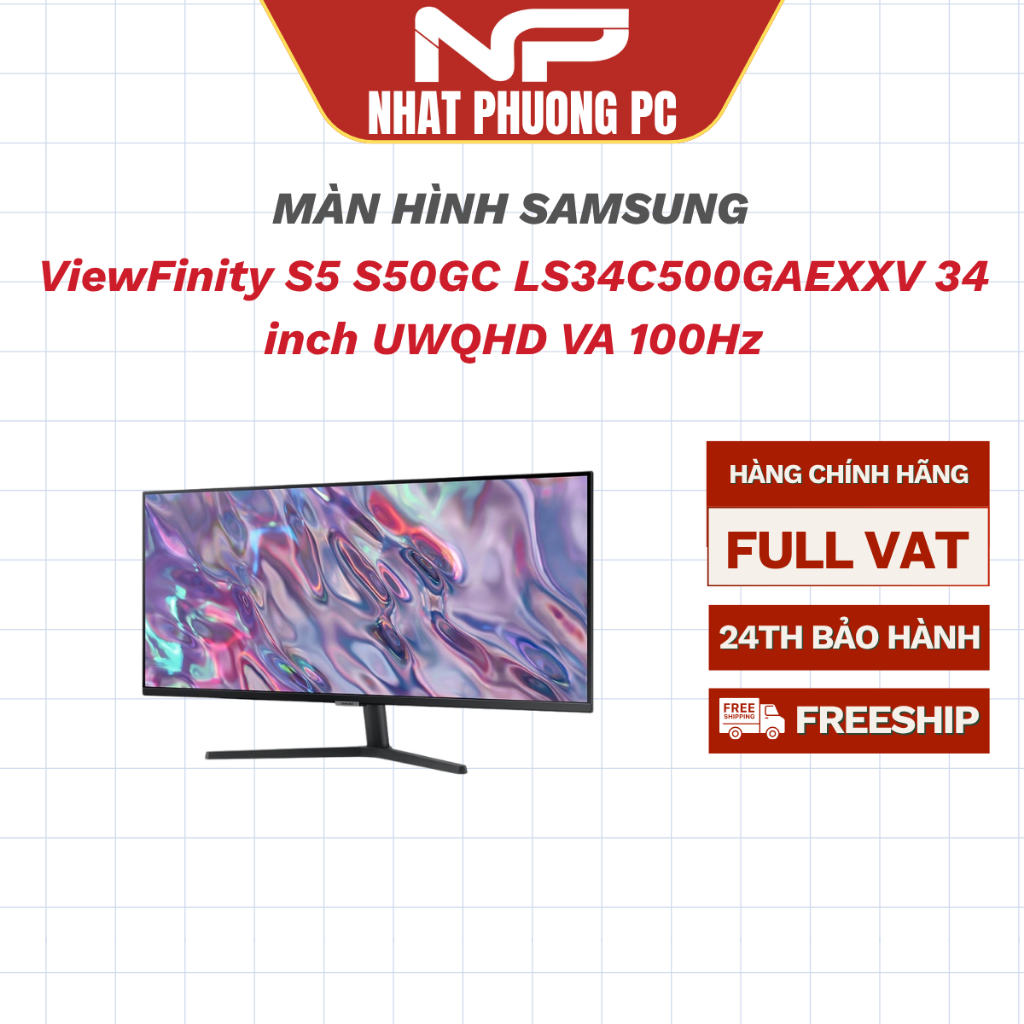 Màn hình Samsung ViewFinity S5 S50GC LS34C500GAEXXV 34 inch UWQHD VA 100Hz