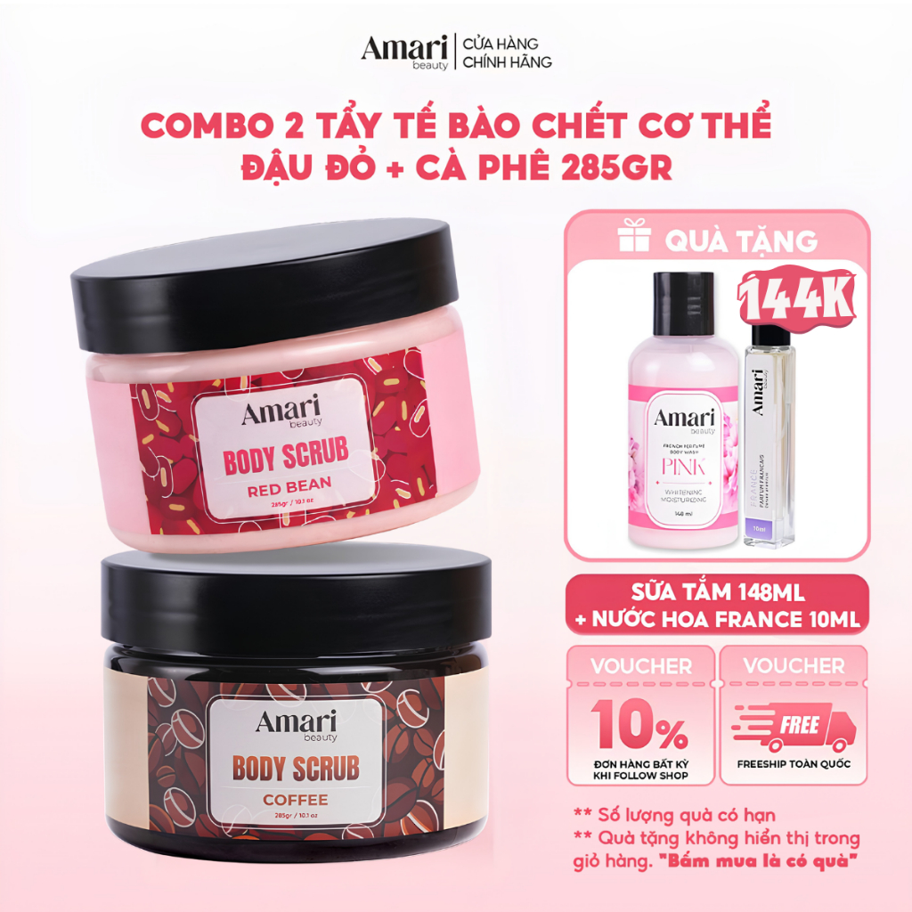 Tẩy Tế Bào Chết Body Amari Beauty Giúp Làm Sạch Da, Sáng Da & Mềm Mại - 285gr