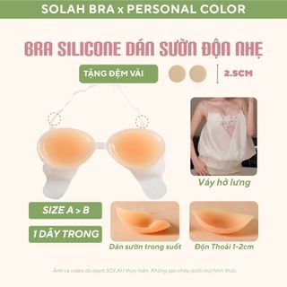 Áo Bra Dán Nâng Ngực Silicone Dán Sườn SOLAH 1 Dây Quai Trong Có Độn Mặc Áo Váy Hở Lưng Dự Tiệc BR01