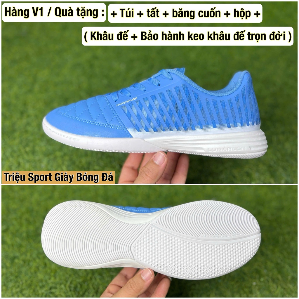 giày đá bóng futsal gato 2 ic V1 ( Khâu đế + tất + túi + băng cuốn + hộp hãng + hộp bảo vệ )