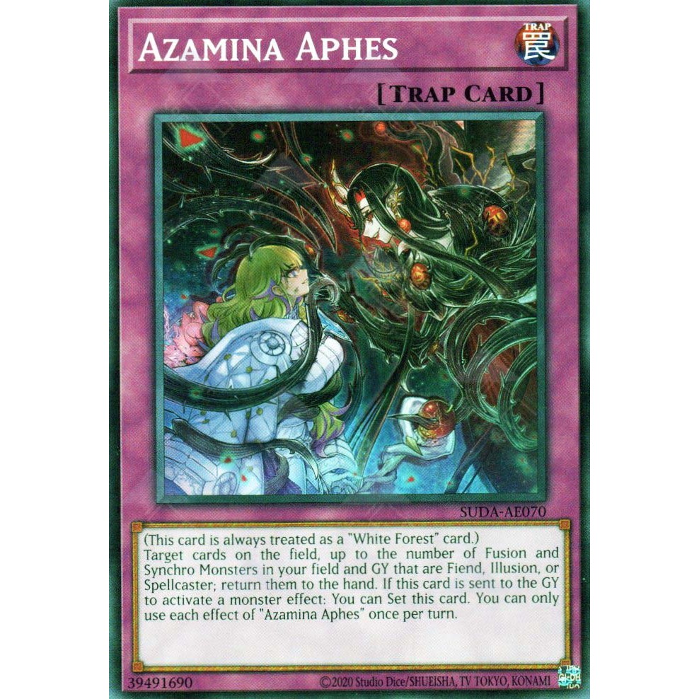 Thẻ bài Yugioh Tiếng Anh Chính Hãng Phiên Bản AE: Suda-AE070 Azamina Aphes (N)