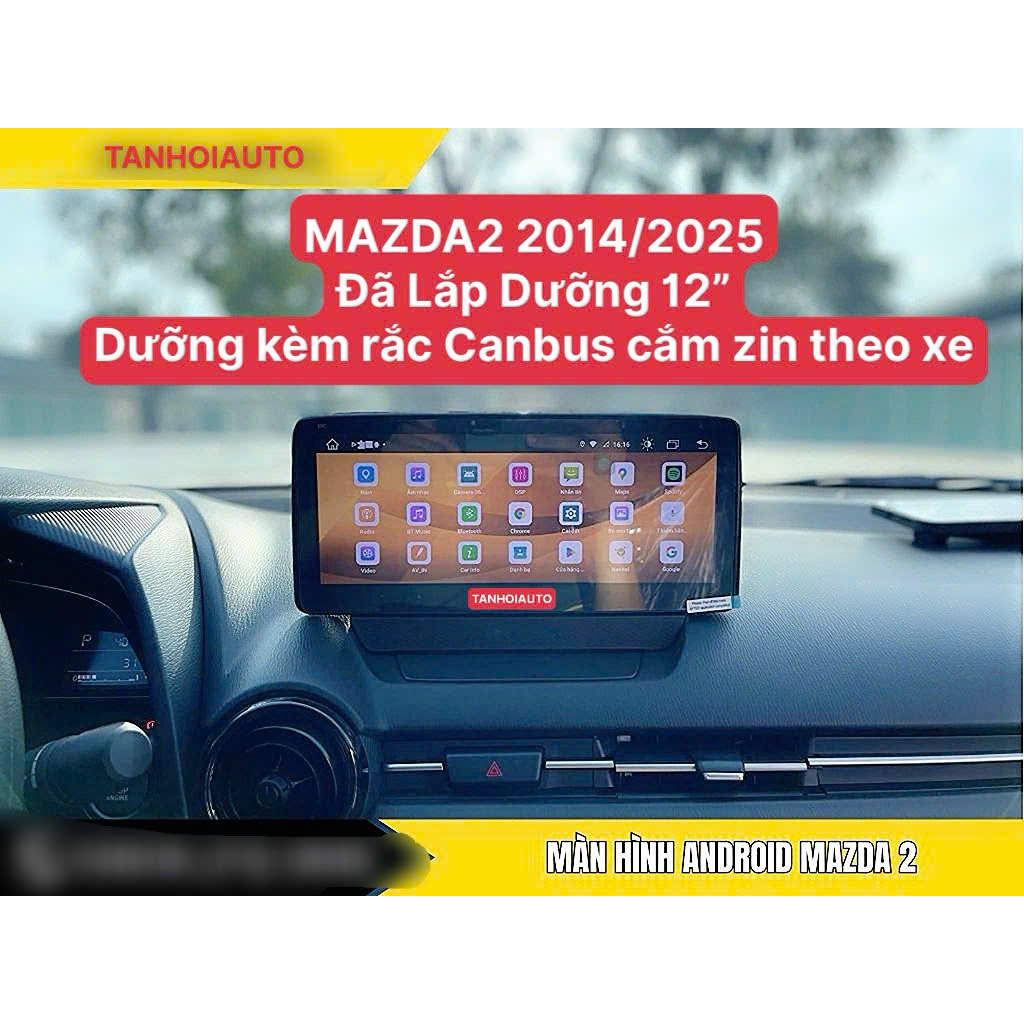 Mặt dưỡng mazda2 / Cx3 2014/ 2017/ 2025 lắp màn hình Android 9” 12 inch cho xe ô tô Mazda 2/ Cx3