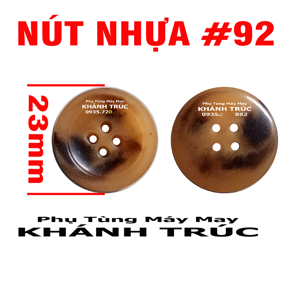 s3- [ 92-23mm] 10 cái Nút Nhựa 23mm máy may công nghiệp