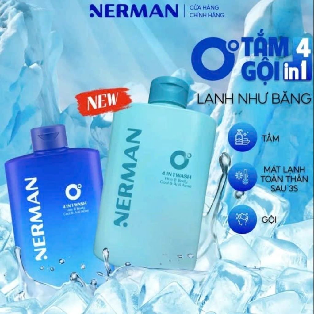 Sữa tắm gội hương nước hoa
NERMAN 0 Độ 4in1 330ml Dưỡng Body Dưỡng thể