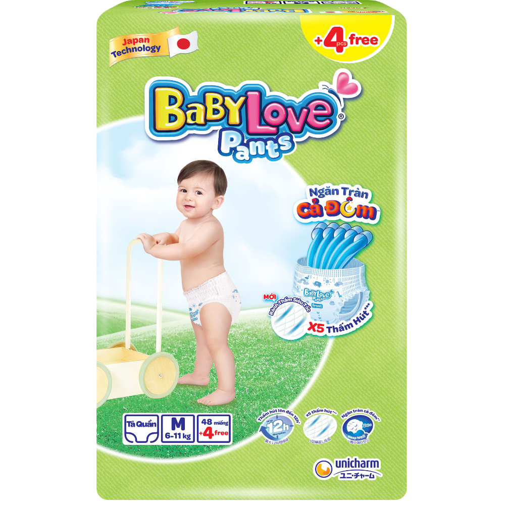 Bỉm quần Baby love đủ size M48/L48/XL48/XXL48/3XL33/4XL33/5XL33 Cho bé