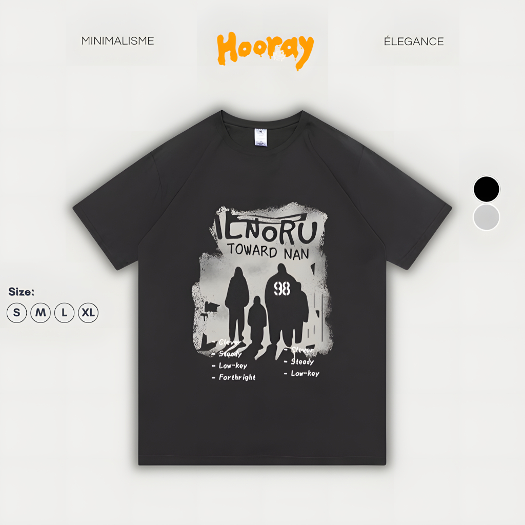 Áo Thun Cotton Nam Nữ Hoạ Tiết 98 Nổi Bật Rộng Rãi Thoáng Mát Hooray DH30