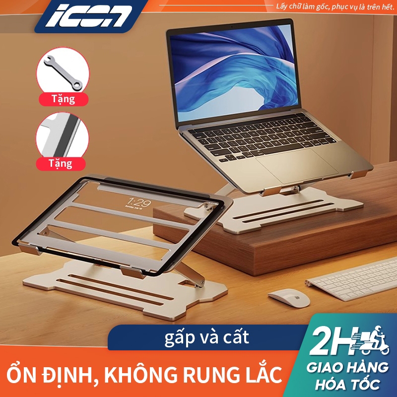 Giá đỡ laptop ICON, máy tính bảng nhôm - Điều chỉnh độ cao & Tản nhiệt Chắc…