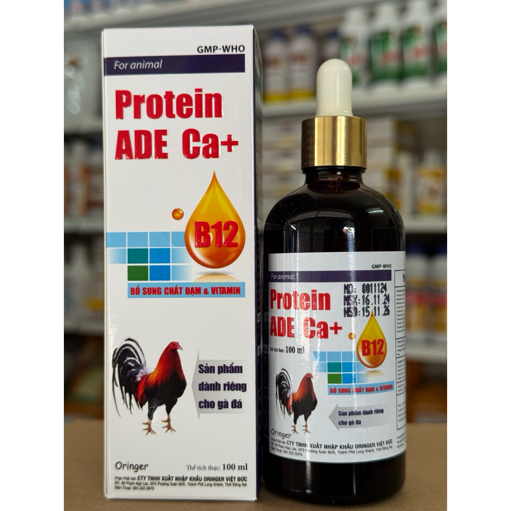 Protein ADE Ca + B12 tăng nước máu, hừng gà, bổ máu, lên tay , thèm ăn cho gà đá, gà chọi, dinh dưỡn