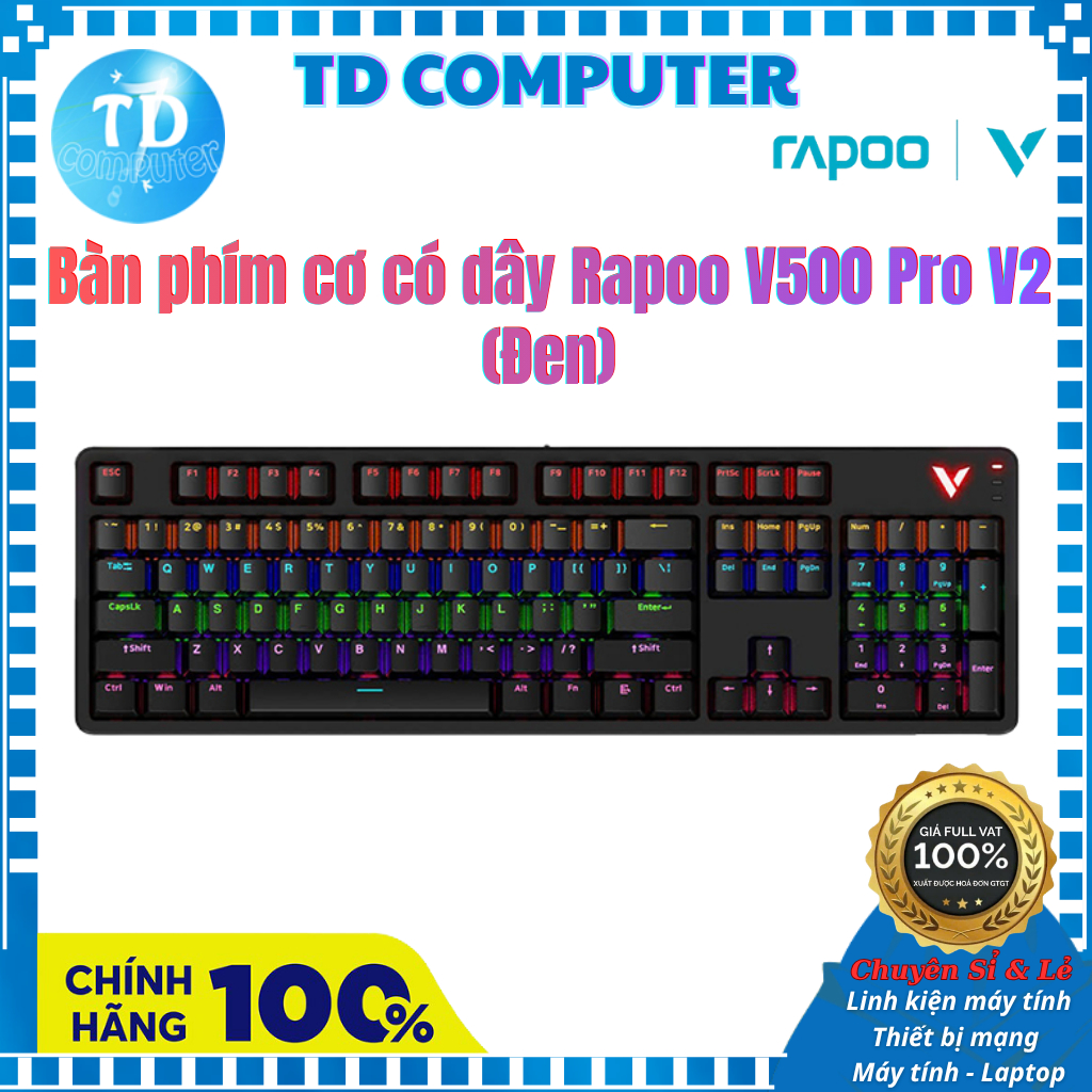 Bàn phím cơ Gaming Rapoo V500 Pro V2 (Blue Switch / Red Switch) - Hàng chính hãng