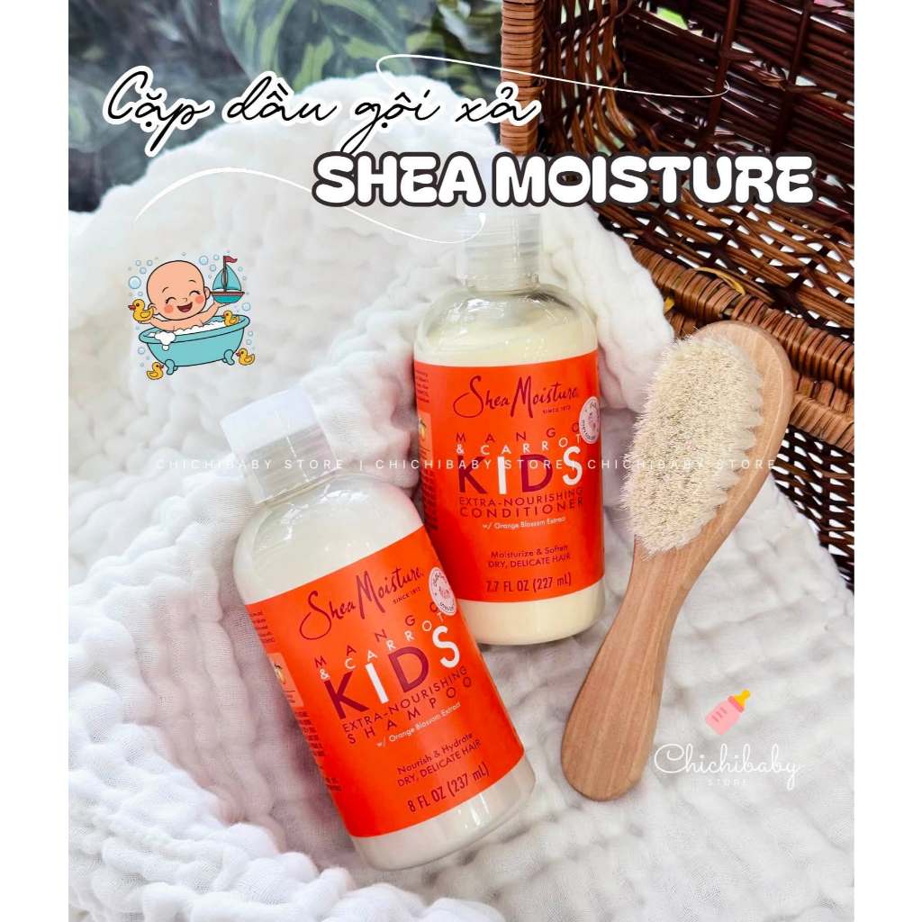 CẶP DẦU GỘI & DẦU XẢ CHO BÉ - SHEA MOISTURE KIDS MANGO & CARROT