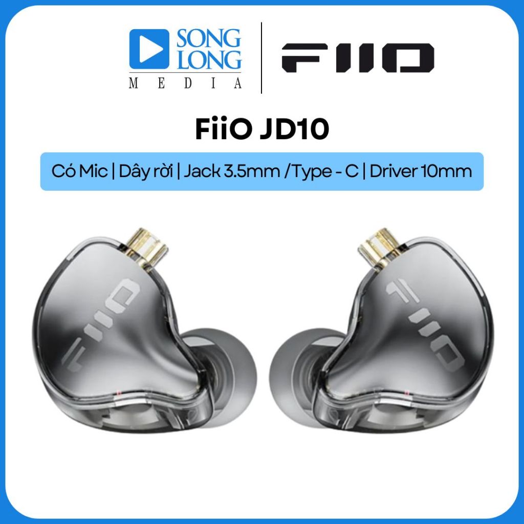 Tai nghe FiiO JD10 phiên bản Jack 3.5mm và Type-C - Chính hãng phân phối